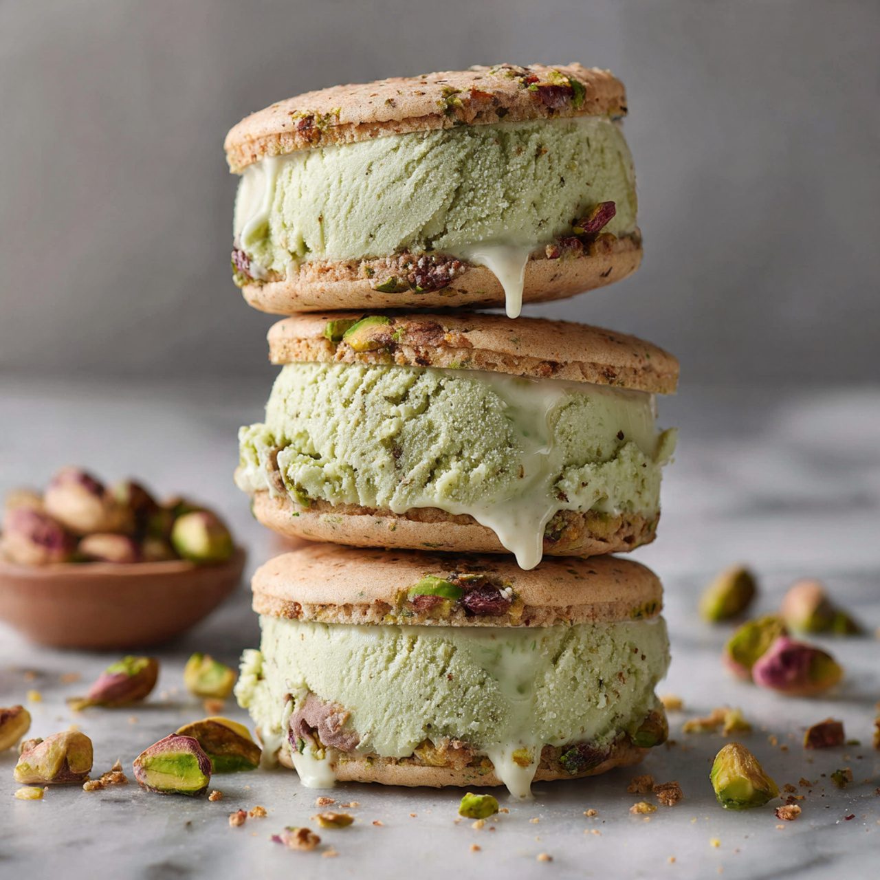 biscuits fourrés glace pistache