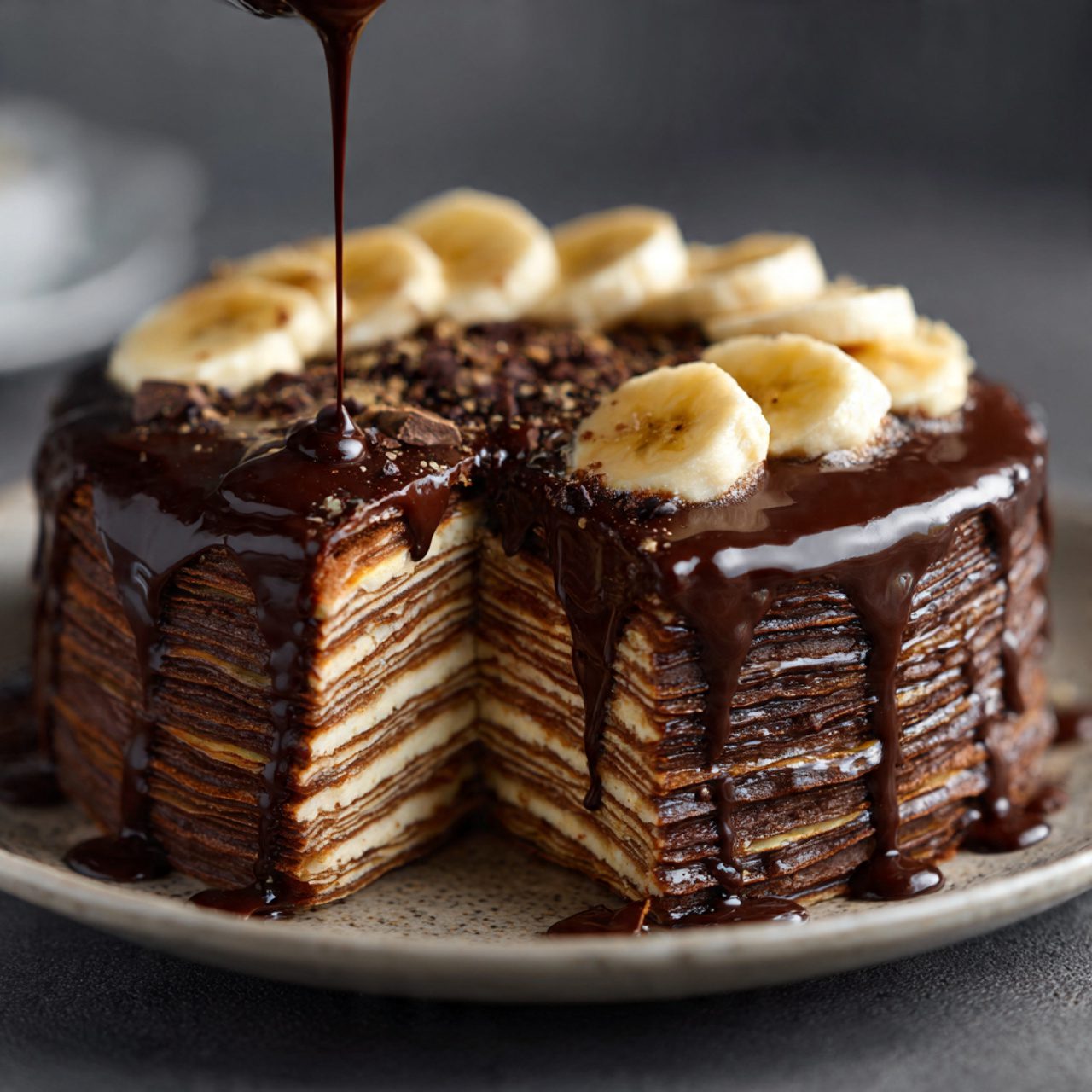 Gateau De Crepes Chocolat Banane
